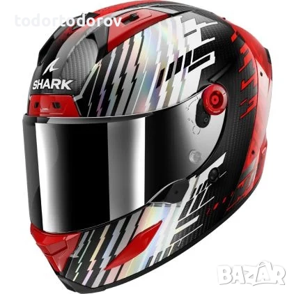 Топ цена Мото Каска за мотор SHARK AERON FULL CARBON EDGY RED, снимка 2 - Аксесоари и консумативи - 52891046