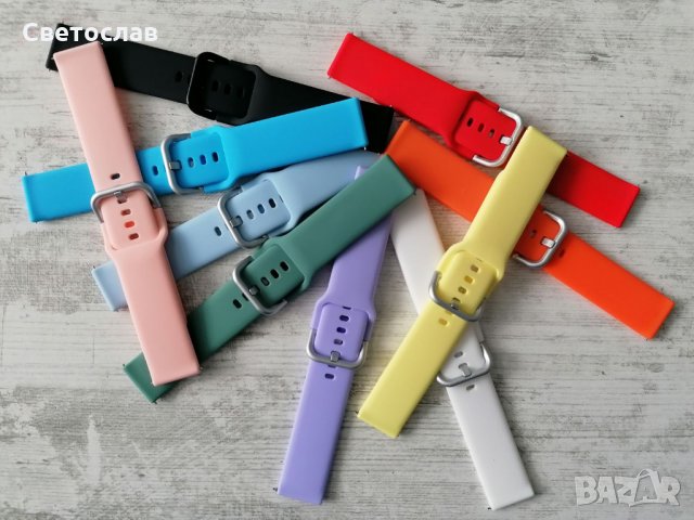 Силиконови каишки за Samsung watch, Huawei 20 мм, снимка 3 - Смарт гривни - 35878456