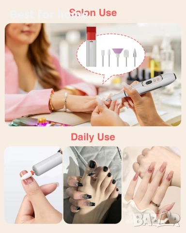 2 в 1 електрическа пила за нокти с машина за почистване на четки за грим , снимка 5 - Друга електроника - 53259052