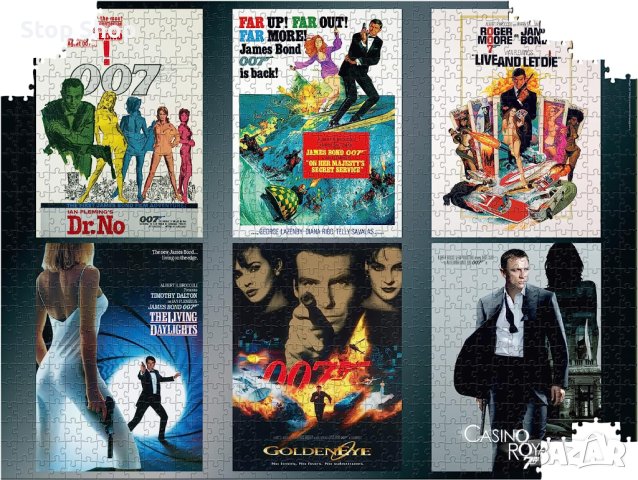 007 James Bond All 6 Bonds 1 puzzle 1000 665x500 mm джеймс бонд 007 пъзел , снимка 5 - Пъзели - 41288299