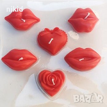 6 устни устна целувки свещ свещи декор торта парти моминско ергенско