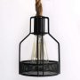 Висяща лампа ретро рустик стил, дървена конструкция, черен метал, снимка 8