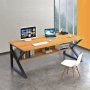 Масивно бюро тип офис маса за компютър с рафт, снимка 3