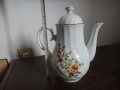 Български порцеланов чайник и латиера, снимка 10