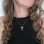 Сребърен кръст 925 със скъпоценни камъни, снимка 6