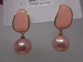 Елегантни дамски обеци в розов цвят, снимка 4