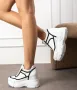 Кецове на платформа - бяло с черно - PA88, снимка 2