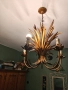 Масивен полилей и аплик от ръчно изработено желязо помеднено , снимка 1