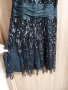 BCBG MAX AZRIA - черна рокля с пайети и тюл, снимка 4