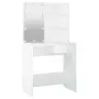 vidaXL Тоалетка с LED, бяла, 74,5x40x141 см, снимка 6