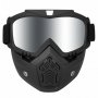 Очила с маска за мотор Automat, Огледално стъкло, За АТВ и скутер, Черен