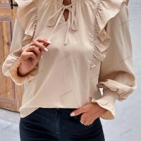 Модна дамска блуза с дълъг ръкав - 023, снимка 4 - Блузи с дълъг ръкав и пуловери - 42012993