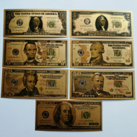 Сувенирни златисти, цветни банкноти долари, снимка 1 - Колекции - 35223138