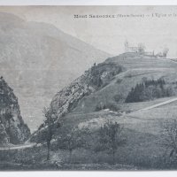 Черно-бяла картичка Mont-Saxonnex, Франция, 1928, снимка 1 - Филателия - 44326056