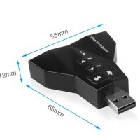 7.1 3D USB Sound Card Аудио Адаптер Двойна Звукова Карта за 2 Потребителя с 2 Микрофона и 2 Слушалки, снимка 5 - Слушалки за компютър - 41328977