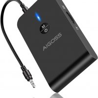 Aigoss Bluetooth 5.0 предавателен/приемник, безжичен аудио адаптер, 3,5 mm Bluetooth адаптер, aptX н, снимка 1 - Ресийвъри, усилватели, смесителни пултове - 40119472
