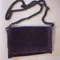 Италианска чанта от естествена кожа цвят патладжан/лилав , снимка 1 - Чанти - 38788846