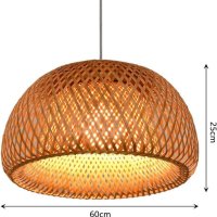 Винтидж висяща лампа Висяща лампа от естествен бамбук E27 Настолна лампа за хранене Ратанов полилей , снимка 5 - Лампи за таван - 44225999