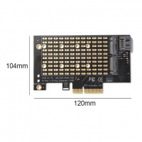Адаптер PCI Express PCIE to M2 Adapter NVME SATA, снимка 3 - Кабели и адаптери - 36138355