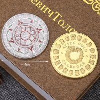 монета златна сувенир креативен подарък Календар на ацтеките маите, снимка 3 - Нумизматика и бонистика - 35836945