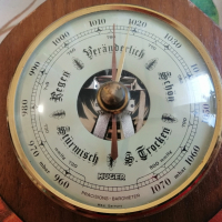 Немски барометър и влагомер, снимка 2 - Антикварни и старинни предмети - 44707318