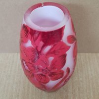 Красива ваза НАНСИ DAUM NANCY сецесион червена реплика, снимка 5 - Вази - 40919246