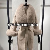 Дамско луксозно палто кашмир вълна и лисица код 251 , снимка 1 - Палта, манта - 39002658