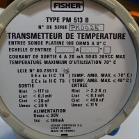 Термодвойка Fisher PM513B temperature transmitter EEx 20-50C, снимка 2 - Резервни части за машини - 41728965