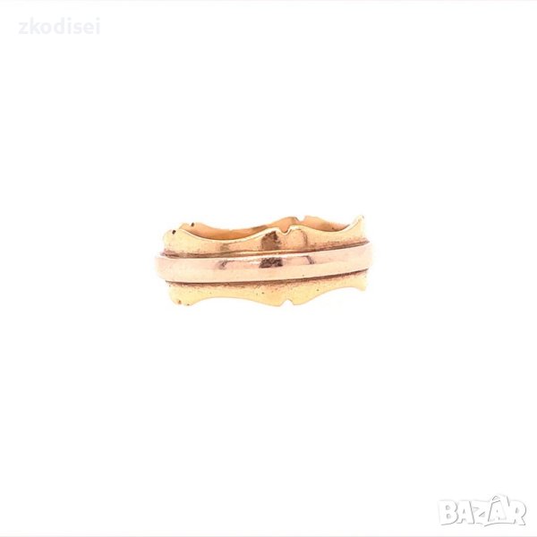 Златен пръстен брачна халка 5,05гр. размер:55 14кр. проба:585 модел:18879-1, снимка 1