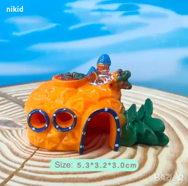 мини 	Ананас Къщичката къщичка къща на спондж боб Спонджбоб Квадратни гащи spongebob украса аквариум, снимка 1