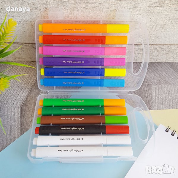 2399 Магически флумастери сменящи цвета си, 12 цвята в куфарче, снимка 1