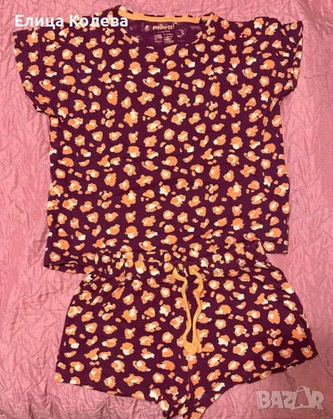 Летен комплект топ и панталонки за момиче 134-140 см, снимка 1