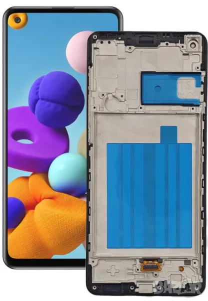 Дисплей, тъч скрийн с рамка за Samsung Galaxy A21s, Екран, A217, A217F, за A21s SM-A217F, снимка 1