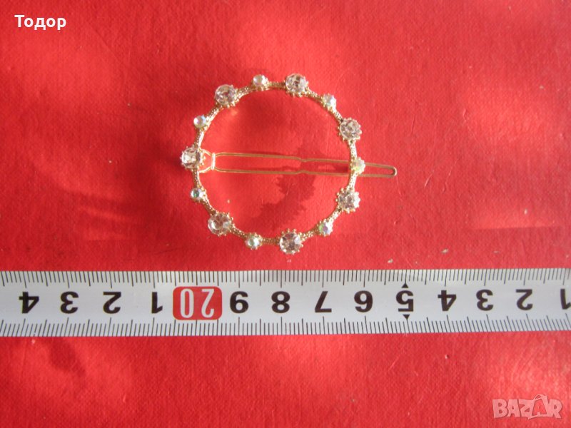 Позлатена брошка с камъни 11, снимка 1