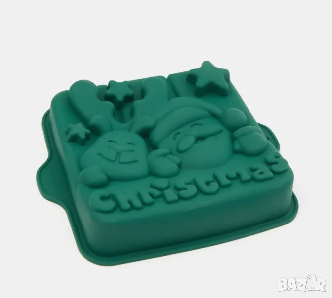 Елен Дядо Коледа Christmas Коледен коледвн Квадрат квадратна форма силиконов молд торта кекс блат, снимка 1