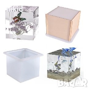 10 см 3D КУБ квадрат силиконов молд форма калъп смола шоколад гипс свещ, снимка 1