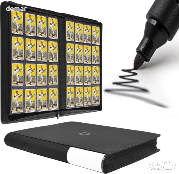 Премиум класьор за карти с 16 джоба - побира 1408 карти, албум за карти 4x4 без пръстени, снимка 1