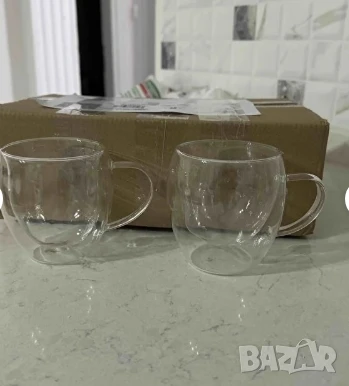 Стъклена чаша за кафе с двойно дъно 200ml, снимка 1