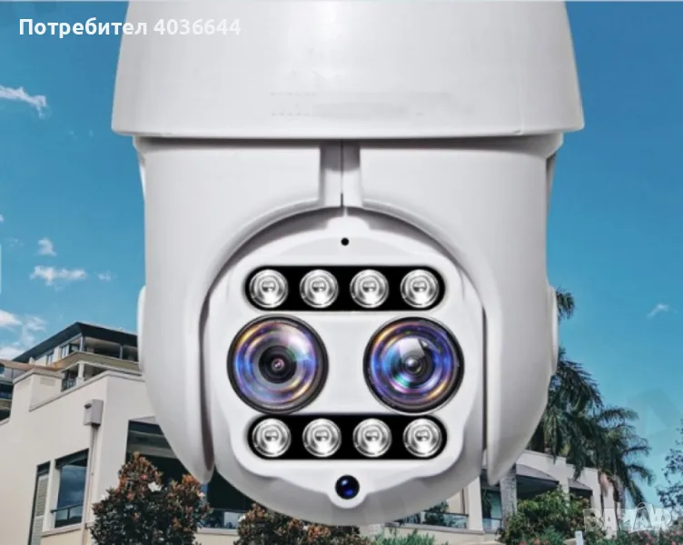 Двойна WiFi безжична IP камера 2MP FULL-HD1080P с цветно нощно виждане, снимка 1