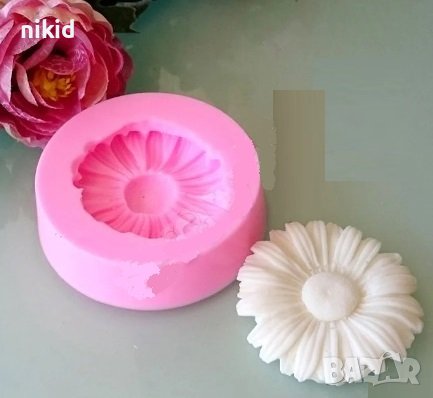 гербер хризантема маргаритка голямо цвете силиконов молд форма за украса и декорация на торти и др., снимка 1