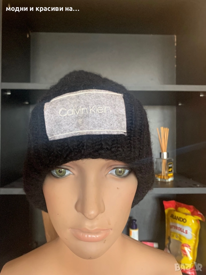 Зимна шапка Calvin Klein i каскет Harris Teed- вълна, снимка 1