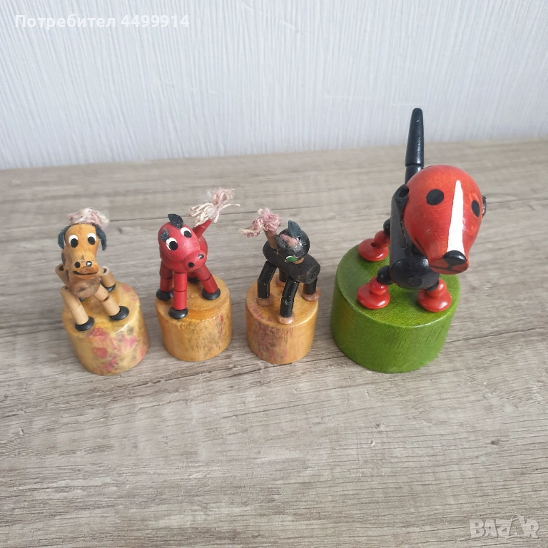 Дървени танцуващи сгъваеми играчки за бутане с палец -4 броя, снимка 1