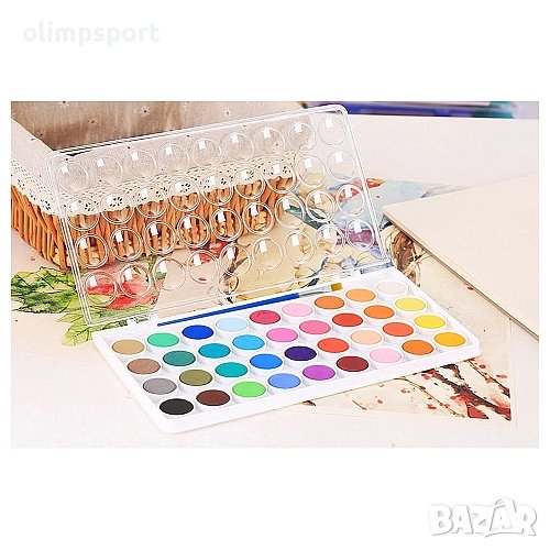 Водни бои  28 цвята. Произведени от висококачествени материали с органични пигменти, нетоксични. , снимка 1