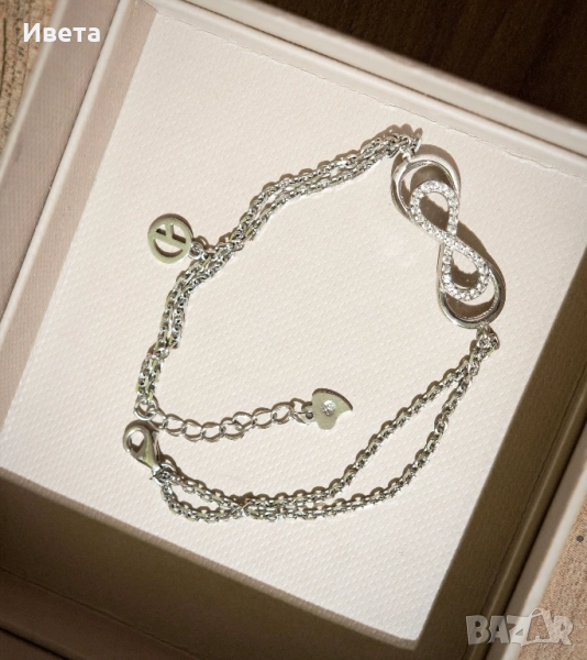 Сребърна гривна с безкрайност и проба 925, снимка 1