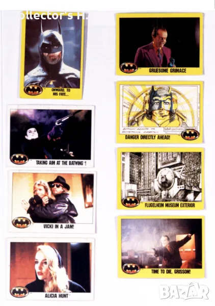 TOPPS Batman 1989 trading cards DC Comics картинки от дъвки Батман ретро карти, снимка 1