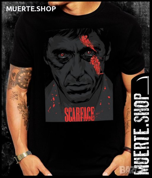 Черна тениска с щампа TONY MONTANA POSTER, снимка 1