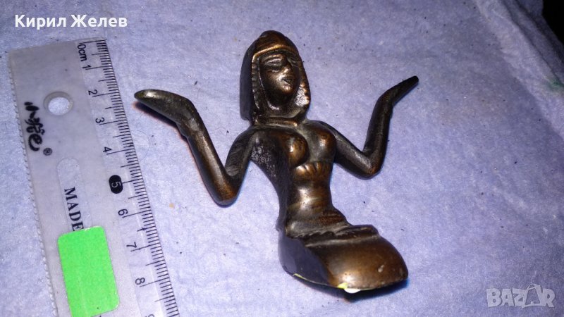 Стара ОЛОВНА СТАТУЕТКА ЕГИПЕТСКО БОЖЕСТВО ФИГУРКА СУВЕНИР за КОЛЕКЦИЯ ТЕМАТИЧЕН ИНТЕРИОР 10550, снимка 1