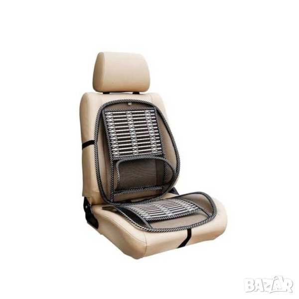 Анатомична облегалка за стол и седалка на кола с бамбук, 1бр, снимка 1