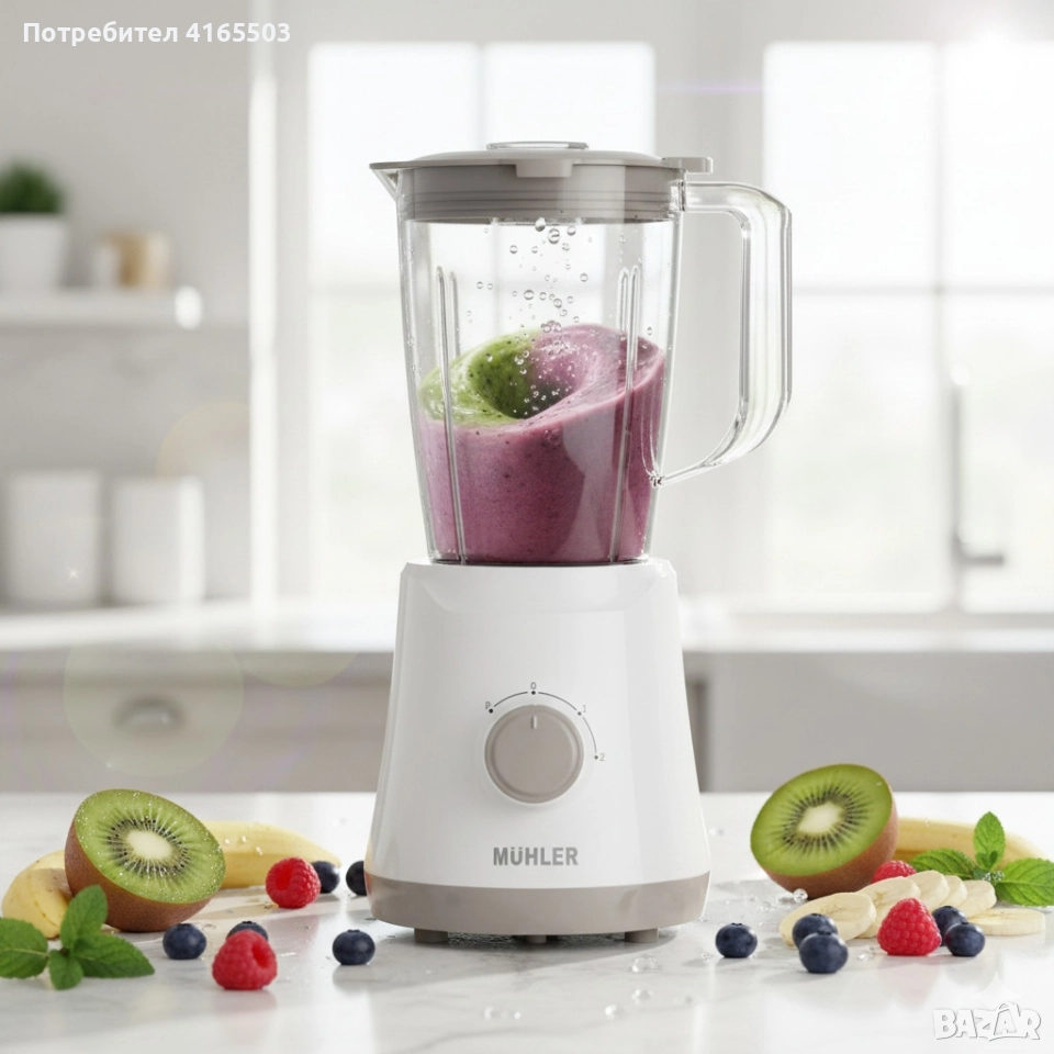 Блендер Muhler MB-355, 500W, 1.5 л, пластмасова кана, снимка 1