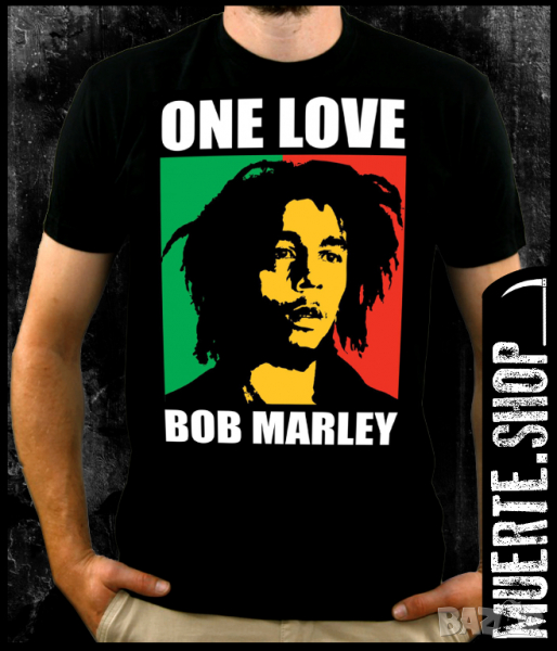 Тениска с щампа ONE LOVE BOB MARLEY, снимка 1
